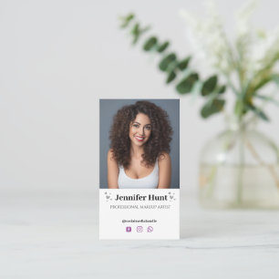 Trendigets minimalistiska Social Media Makeup-arti Visitkort