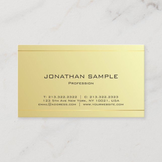 Trendigets moderna Elegant Guld ser minimalistisk  Visitkort (Framsida)