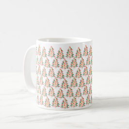 trendigets moderna färg festive julgran kaffemugg