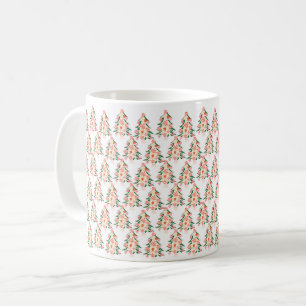 trendigets moderna färg festive julgran kaffemugg