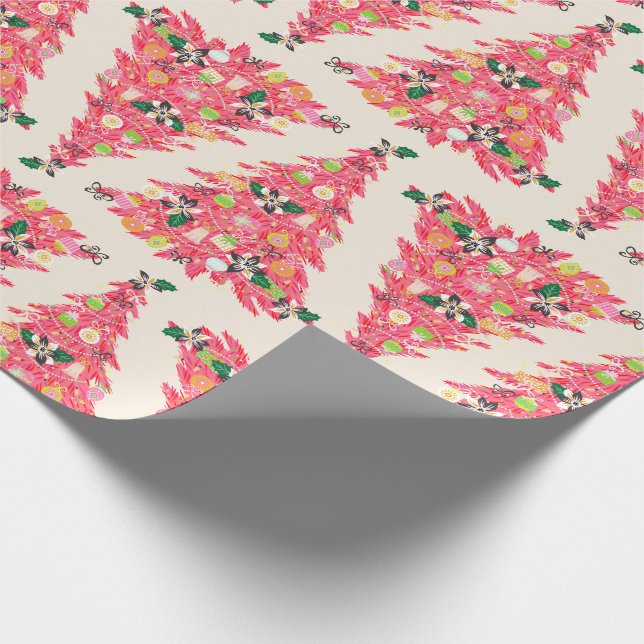 trendigets moderna färg festive julgran presentpapper (Hörn)