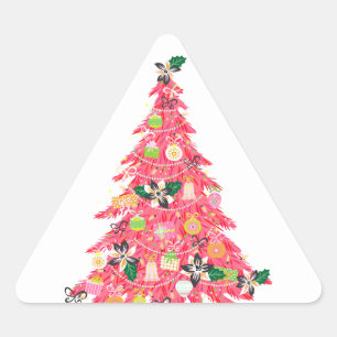 trendigets moderna färg festive julgran triangelformat klistermärke
