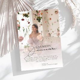 Trendigets moderna fotoquinceanera-födelsedag tack kort