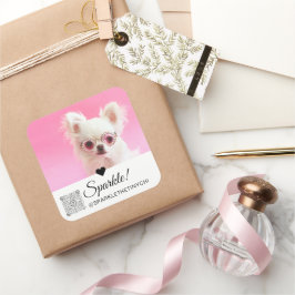 Trendigets moderna fotot-Namn QR-kod - stor Fyrkantigt Klistermärke