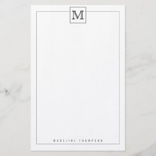 Trendigets moderna grundläggande monogramkvadratkv brevpapper