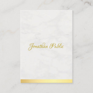 Trendigets moderna Guld och marble Chic handskrive Visitkort