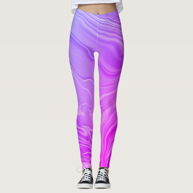 Trendigets moderna lila för rosa av chic leggings (Framsida)