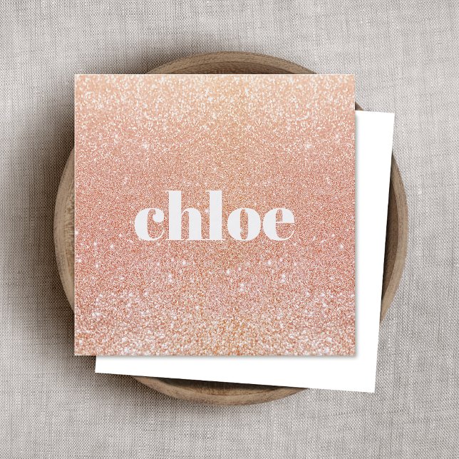 Trendigets moderna makeup-konstnär Ro Guld Glitter Fyrkantigt Visitkort (Skapare uppladdad)