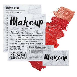 Trendigets moderna marble Makeup Artist Visitkort