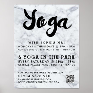 Trendigets moderna marble Yoga-reklam Poster