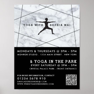 Trendigets moderna marble Yoga-reklam Poster