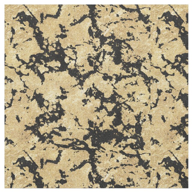 Trendigets moderna marmor Guld & Black Glitter Tyg (Närbild)