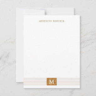 Trendigets moderna minimalistiska monogram av kopp anteckningskort
