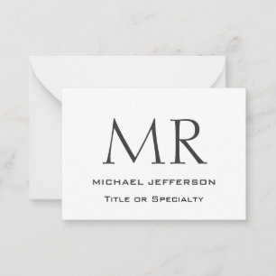 Trendigets moderna monogram minimalistisk standard anteckningskort