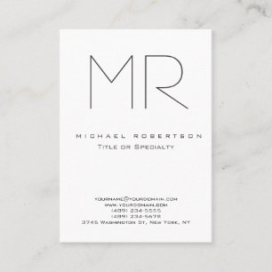 Trendigets moderna monogram minimalistisk standard visitkort