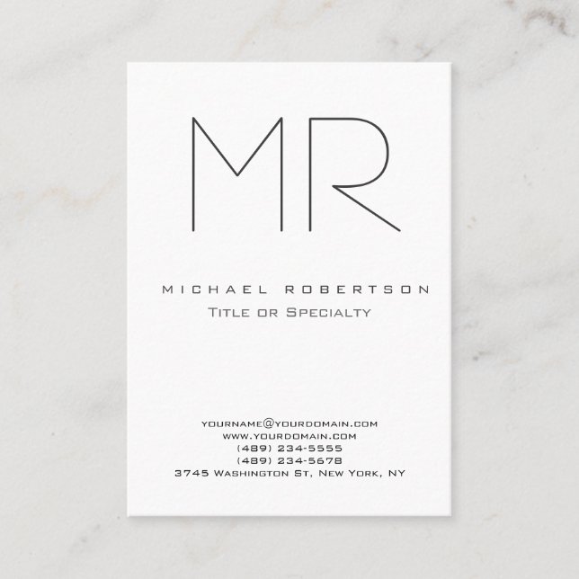 Trendigets moderna monogram minimalistisk standard visitkort (Framsida)