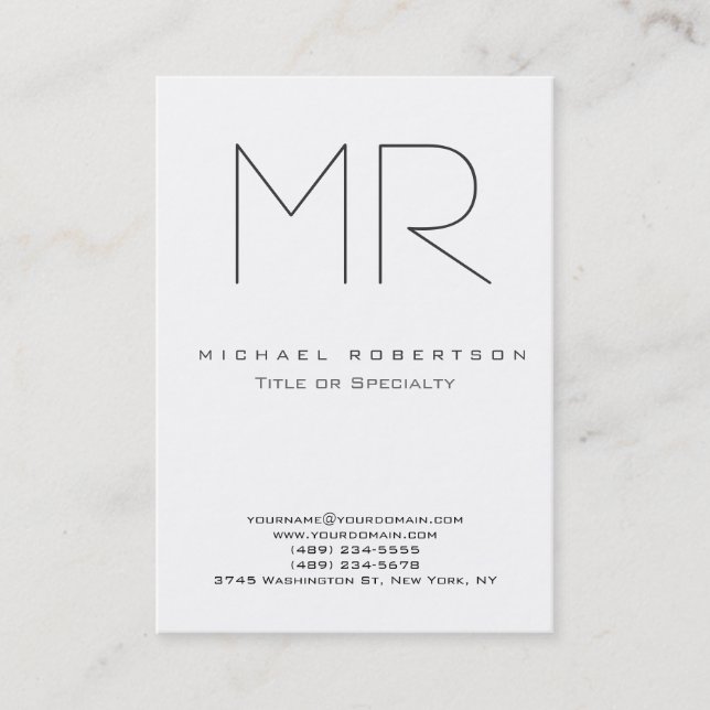 Trendigets moderna monogram minimalistisk standard visitkort (Framsida)