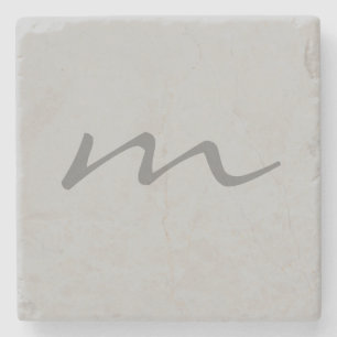 Trendigets moderna monogram-professionell grått stenunderlägg