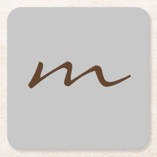 Trendigets moderna monogram-professionell grått underlägg papper kvadrat
