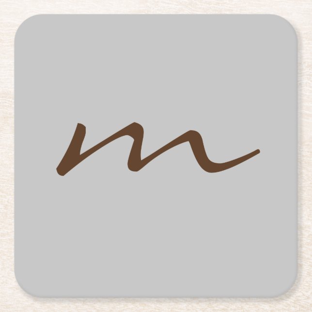 Trendigets moderna monogram-professionell grått underlägg papper kvadrat (Framsidan)