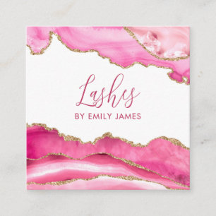 Trendigets moderna Rosa Agate Lash Extensions Beau Fyrkantigt Visitkort