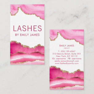 Trendigets moderna Rosa Agate Lash Extensions Beau Visitkort