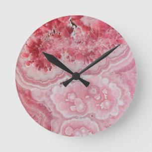 Trendigets moderna Rosa Agate Rund Klocka