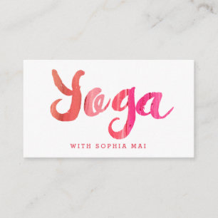 Trendigets moderna Rosa Yoga-instruktor Visitkort