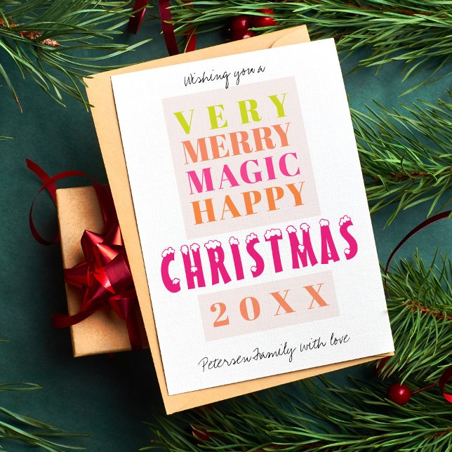 Trendigets moderna stora typografi - julhälsningar julkort (Skapare uppladdad)