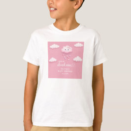 Trendigets moln nio rosa himmel-babydusch t shirt