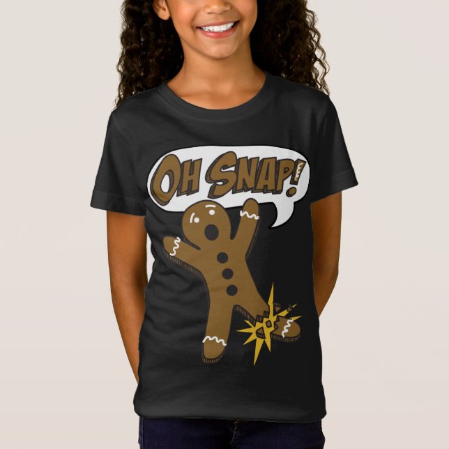 Trendigets Pepparkaksgubbe Jul, Oh Snap! T Shirt (Framsida)