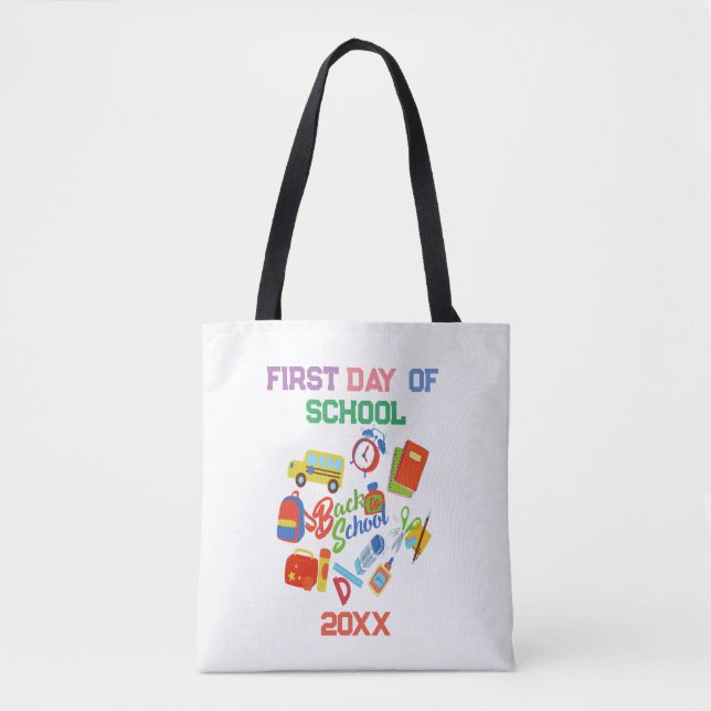 trendigets pulserande Anpassade Back to school Mön Tygkasse (Framsida)