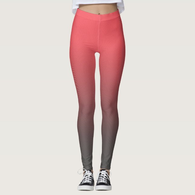 Trendigets röda svarta övertoning leggings (Framsida)