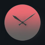 Trendigets röda svarta övertoning rund klocka<br><div class="desc">Gå till ett enkelt utseende för rosa och grått,  eller använda den här bakgrunden om du vill anpassa dina egna objekt med text eller ytterligare bilder! Har en rosa till grått ombre färg blekt.</div>