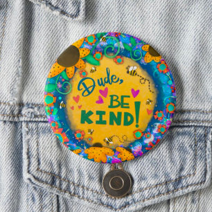 Trendigets Roligt Kindness Unik Blommigt-knapp Knapp