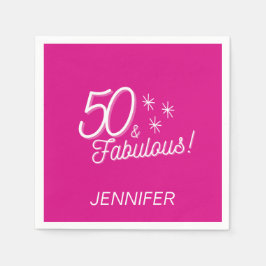 Trendigets Rosa 50 och födelsedag Pappersservett