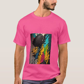 Trendigets Rosa för manar med konstnärlig design" T Shirt