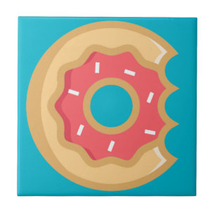 Trendigets Rosa Frosted Donut Kakelplatta
