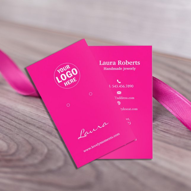 Trendigets Rosa Lägg till Visningen för Logotyp -  Visitkort (Skapare uppladdad)