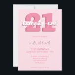 Trendigets Rosa Modern 21:a födelsedag med skript Inbjudningar<br><div class="desc">Modern Pastel Rosa 21:a födelsedagsinbjudan. Mall för minimalistisk 21-årsinbjudan som innehåller elegantens calligraphy-skript.</div>