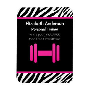 Trendigets Rosa och svart Dumbbell Personal Traine Magnet