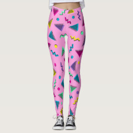 Trendigets Rosa vid Stil på 80-talet Leggings