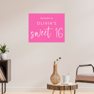 Trendigets Shock rosa Välkommen till Sverige 16 fö Poster