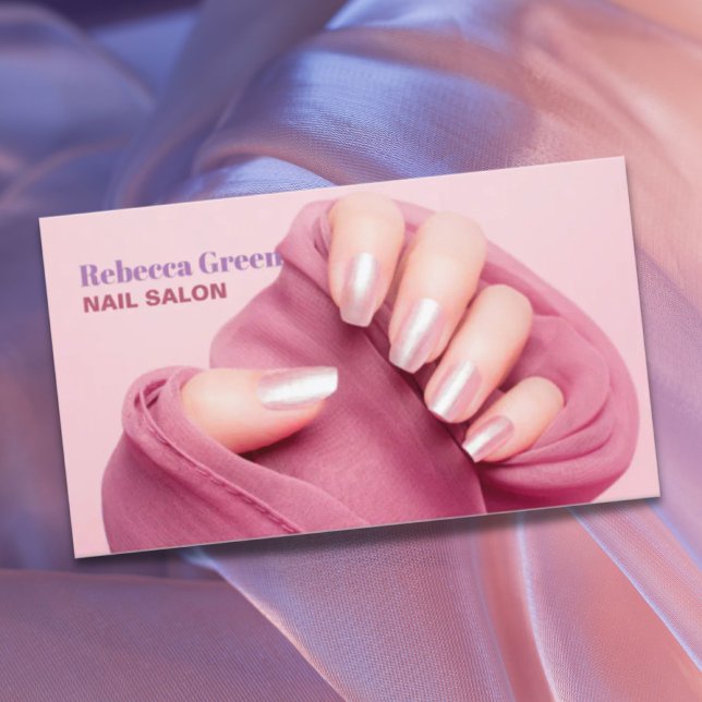 Trendigets skönhetsmannityr nagelsalong visitkort (Trendy beauty manicurist nail artist nail salon business card)