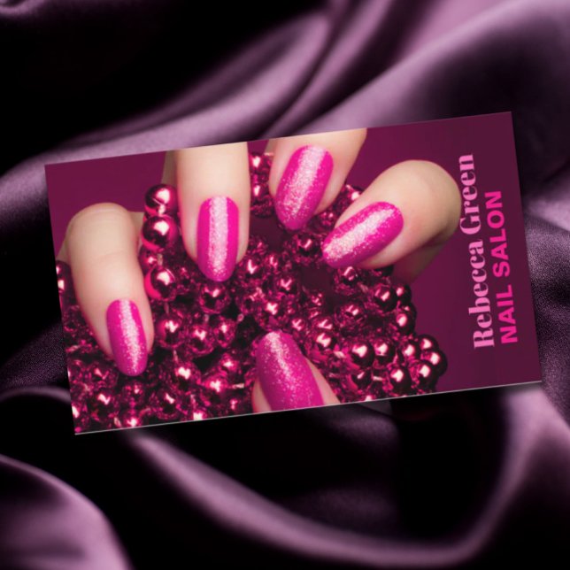 Trendigets skönhetsmannityr nagelsalong visitkort (Trendy beauty manicurist nail artist nail salon business card)