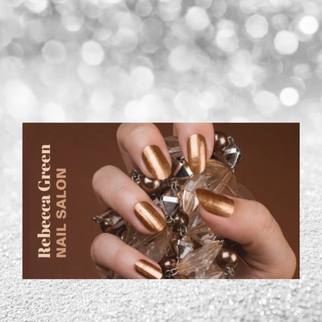Trendigets skönhetsmannityr nagelsalong visitkort (Trendy beauty manicurist nail artist nail salon business card)