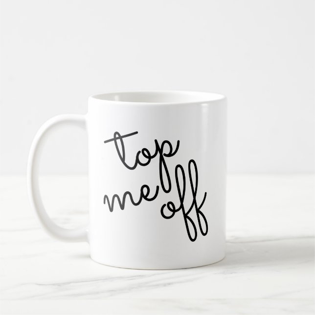 Trendigets skript överkant av mig kaffemugg (Vänster)
