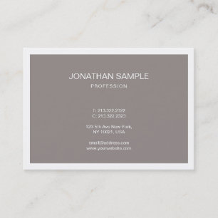 Trendigets Snyggt Minimalistisk design Brun platt Visitkort