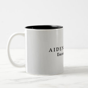 Trendigets Snyggt Modern minimalistisk Silver Gråt Två-Tonad Mugg