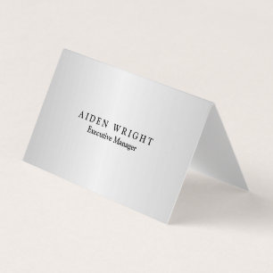 Trendigets Snyggt Modern minimalistisk Silver Gråt Visitkort